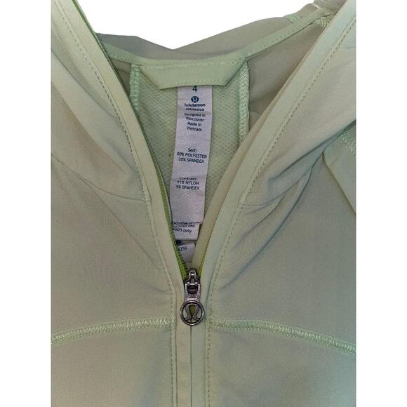 Lululemon Lightened Up Jacket Clear Mint‎ Lightweight Hooded Windbreaker Size 4 - Picture 5 of 6
